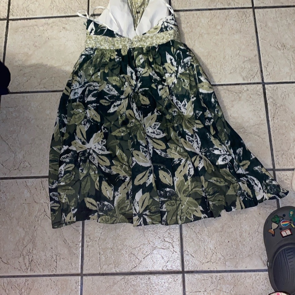 Donna Ricco Green and White High Low Sundress - Picture 3 of 3